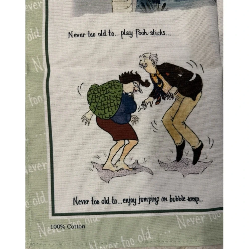 McCaw Allan Tottering by Gently Tea Towel Set of 2 Comics Old Age Gift